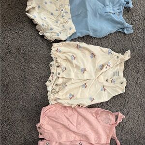 Baby  Rompers  newborn in Cream & Pink and one matching set 3 months